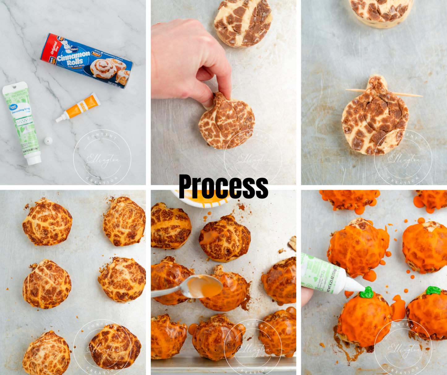 Pumpkin Shaped Cinnamon Rolls Set 4 of 4