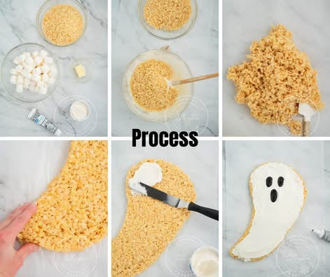 Ghost Rice Krispie Treat Cake Set 1