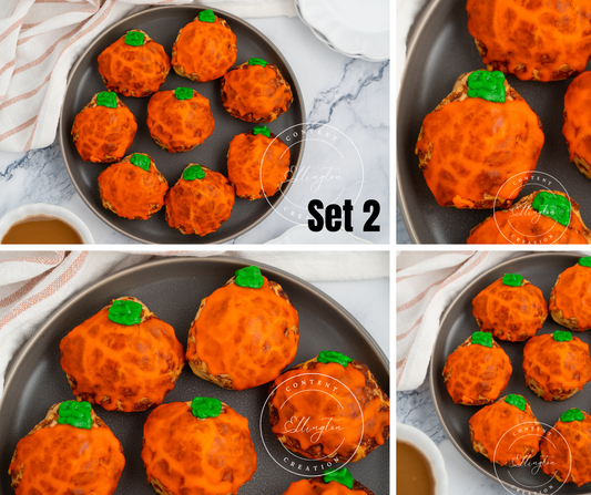 Pumpkin Shaped Cinnamon Rolls Set 2 of 4
